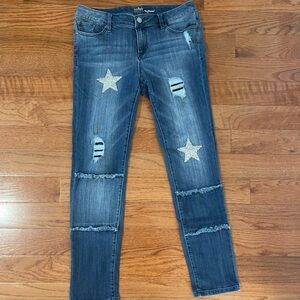 Soho Women's Blue Star Embellished Skinny Jeans